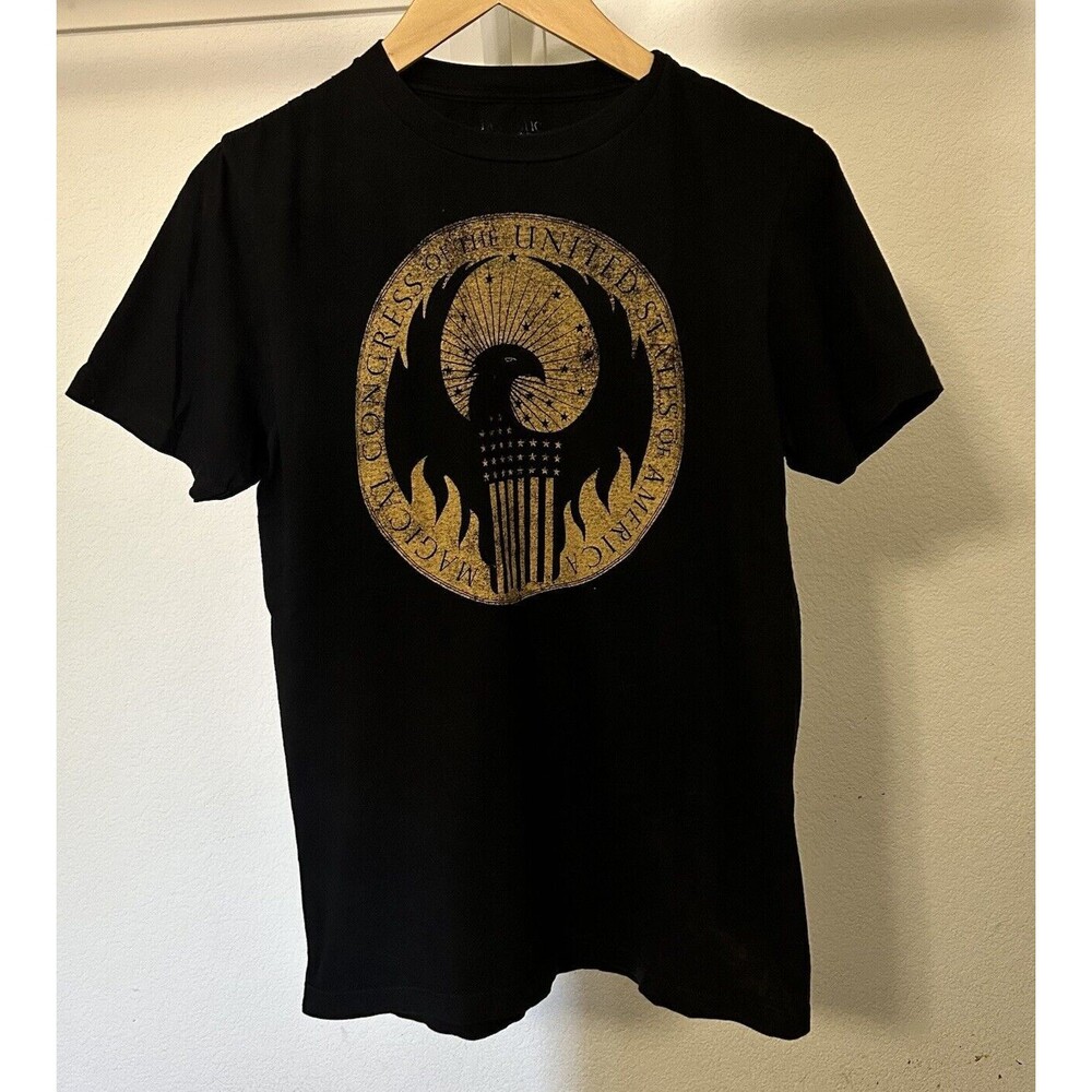 Harry Potter Men's Fantastic Beasts Magical Congress Crest Black T Shirt Size M